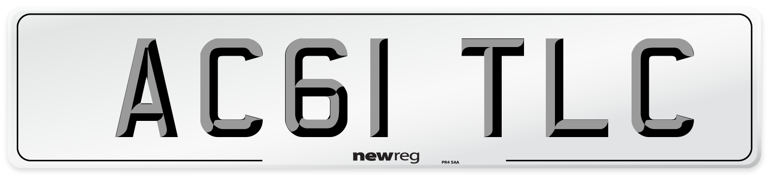 AC61 TLC Number Plate from New Reg